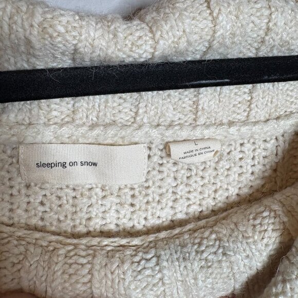 Anthropologie Sleeping on Snow Off-Shoulder Cream Sweater - Picture 5 of 6